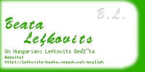 beata lefkovits business card